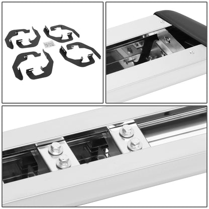 ESTRIBOS 5.5" - HONEYCOMB STEP PAD - 07-18 CHEVY SILVERADO 1500, GMC SIERRA 1500 / 07-19 CHEVY SILVERADO 2500HD, SILVERADO 3500HD, GMC SIERRA 2500HD, SIERRA 3500HD - DOES NOT FIT DIESEL MODELS EQUIPPED WITH DEF TANK - CREW CAB - CHROME / BLACK