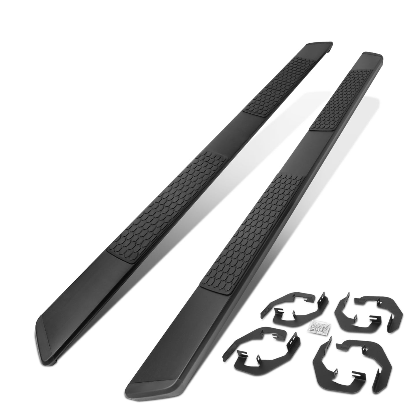 ESTRIBOS 5.5" - HONEYCOMB STEP PAD - 07-18 CHEVY SILVERADO 1500, GMC SIERRA 1500 / 07-19 CHEVY SILVERADO 2500HD, SILVERADO 3500HD, GMC SIERRA 2500HD, SIERRA 3500HD - DOES NOT FIT DIESEL MODELS EQUIPPED WITH DEF TANK - CREW CAB - BLACK