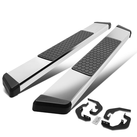 ESTRIBOS 5.5" - HONEYCOMB STEP PAD - 07-18 CHEVY SILVERADO 1500, GMC SIERRA 1500 / 07-19 CHEVY SILVERADO 2500HD, SILVERADO 3500HD, GMC SIERRA 2500HD, SIERRA 3500HD - REGULAR CAB - CHROME / BLACK
