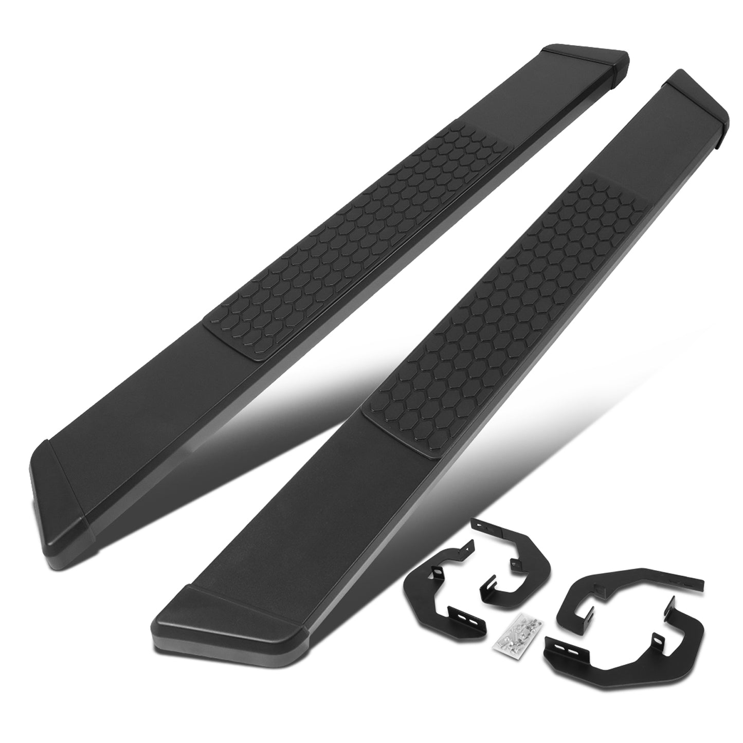 ESTRIBOS 5.5" - HONEYCOMB STEP PAD - 07-18 CHEVY SILVERADO 1500, GMC SIERRA 1500 / 07-19 CHEVY SILVERADO 2500HD, SILVERADO 3500HD, GMC SIERRA 2500HD, SIERRA 3500HD - REGULAR CAB - BLACK