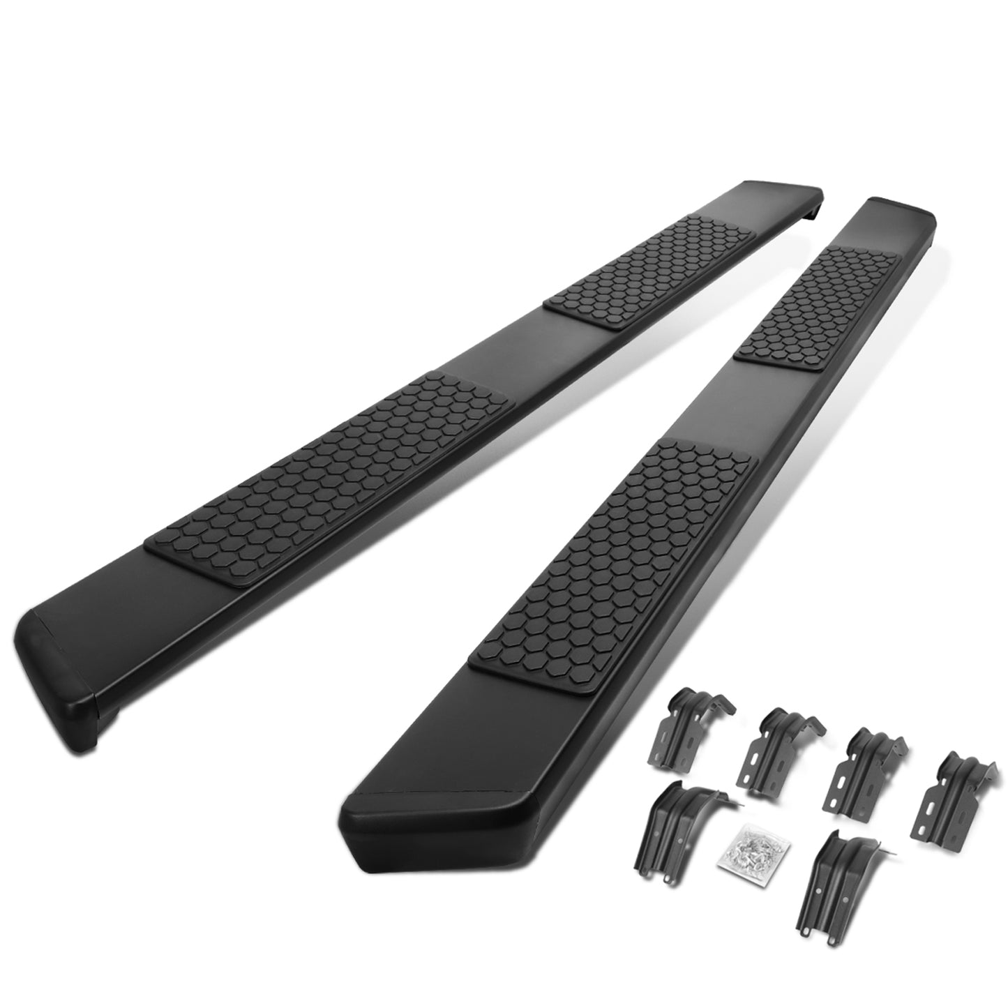 ESTRIBOS 5.5" - HONEYCOMB STEP PAD - 99-16 FORD F-250, F-350, F-40, F-550 SUPER DUTY - CREW CAB - BLACK