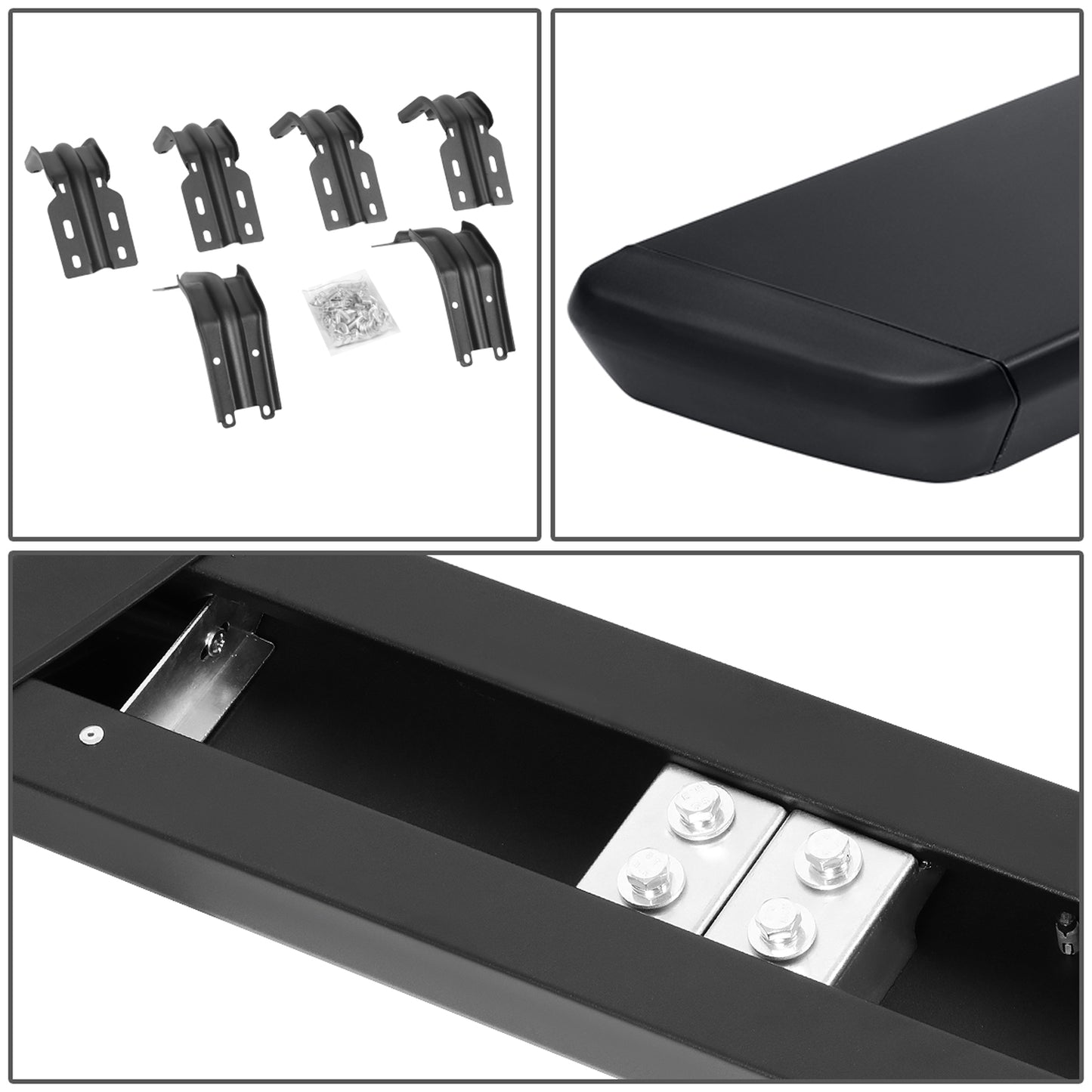 ESTRIBOS 5.5" - HONEYCOMB STEP PAD - 99-16 FORD F-250, F-350, F-40, F-550 SUPER DUTY - CREW CAB - BLACK