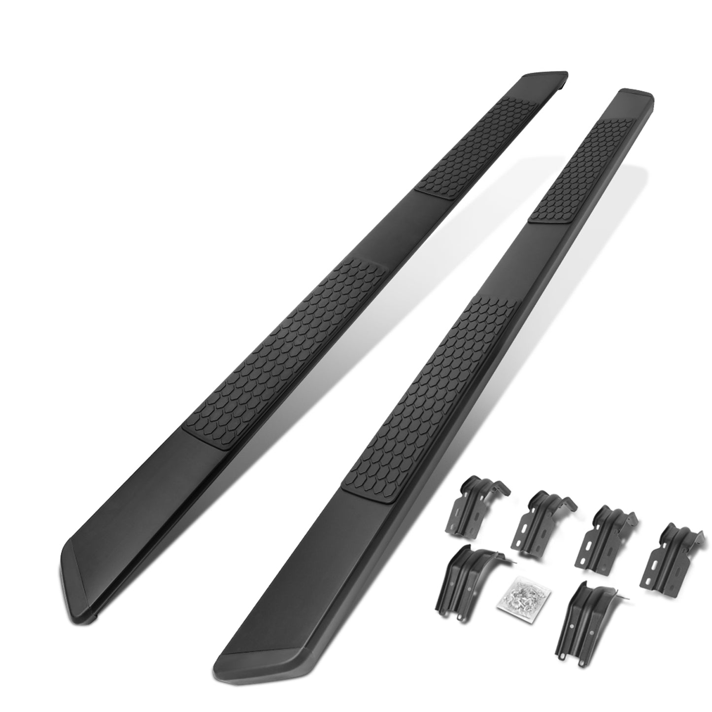 ESTRIBOS 5.5" - HONEYCOMB STEP PAD - 99-16 FORD F-250, F-350, F-40, F-550 SUPER DUTY - EXTENDED CAB - BLACK