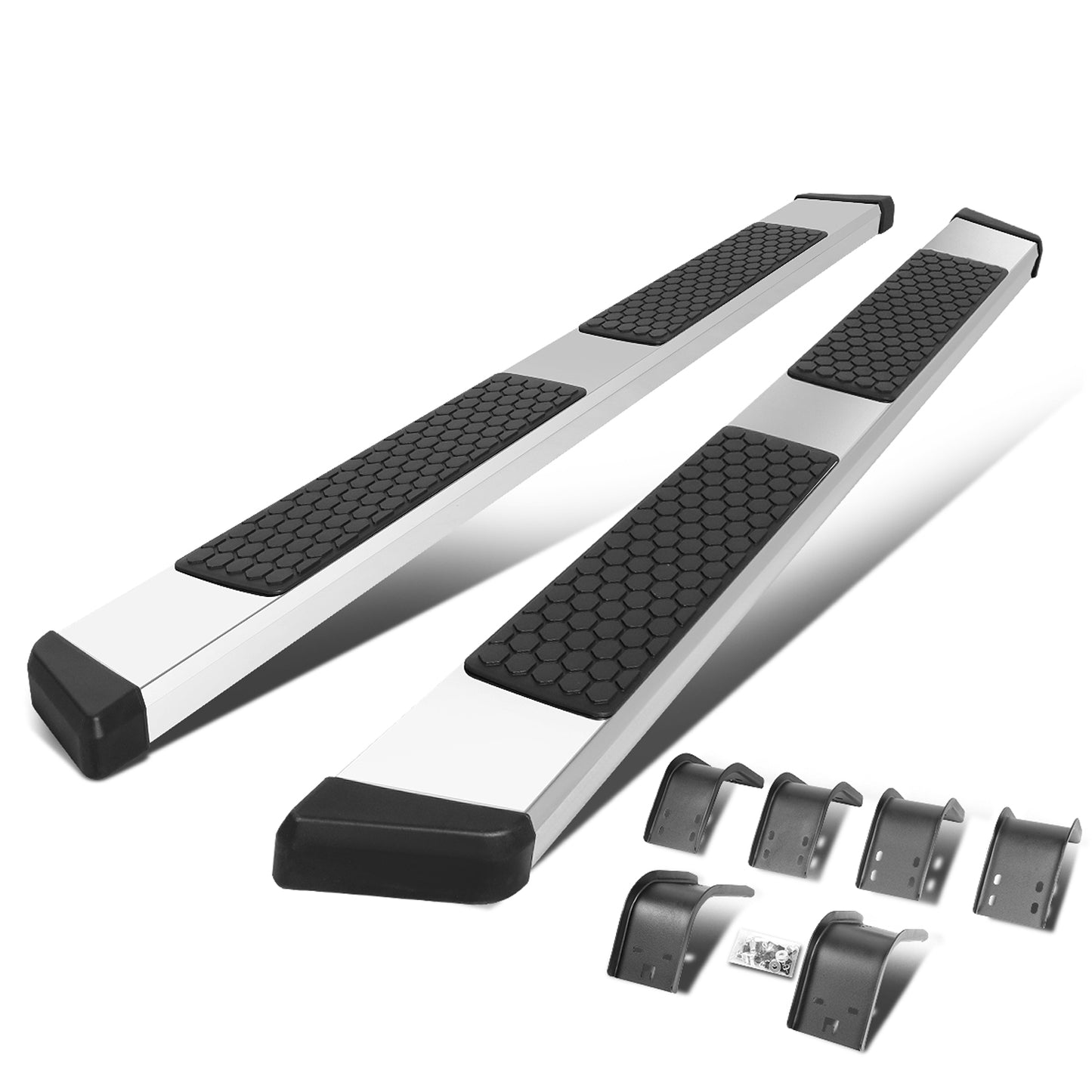 ESTRIBOS 5.5" - HONEYCOMB STEP PAD - 09-18 DODGE RAM 1500 / 10-20 DODGE RAM 2500, 3500 / 2019 DODGE RAM 1500 CLASSIC - EXTENDED CAB - CHROME / BLACK