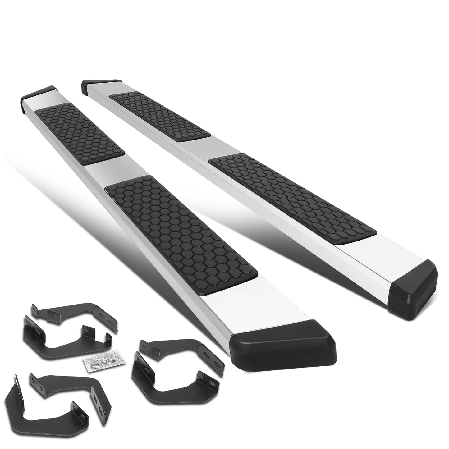 ESTRIBOS 5.5" - HONEYCOMB STEP PAD - 07-21 TOYOTA TUNDRA - DOUBLE CAB - CHROME / BLACK