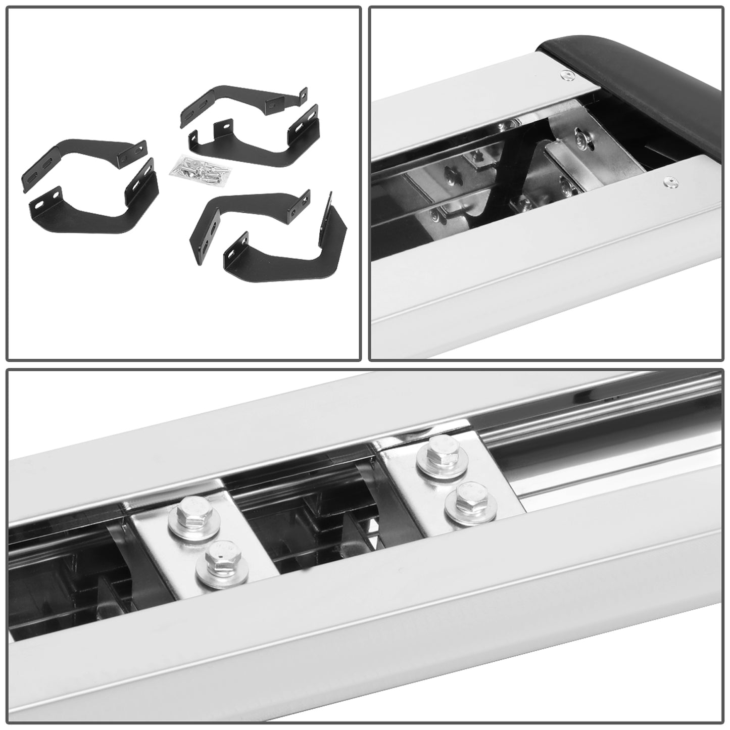 ESTRIBOS 5.5" - HONEYCOMB STEP PAD - 07-21 TOYOTA TUNDRA - DOUBLE CAB - CHROME / BLACK