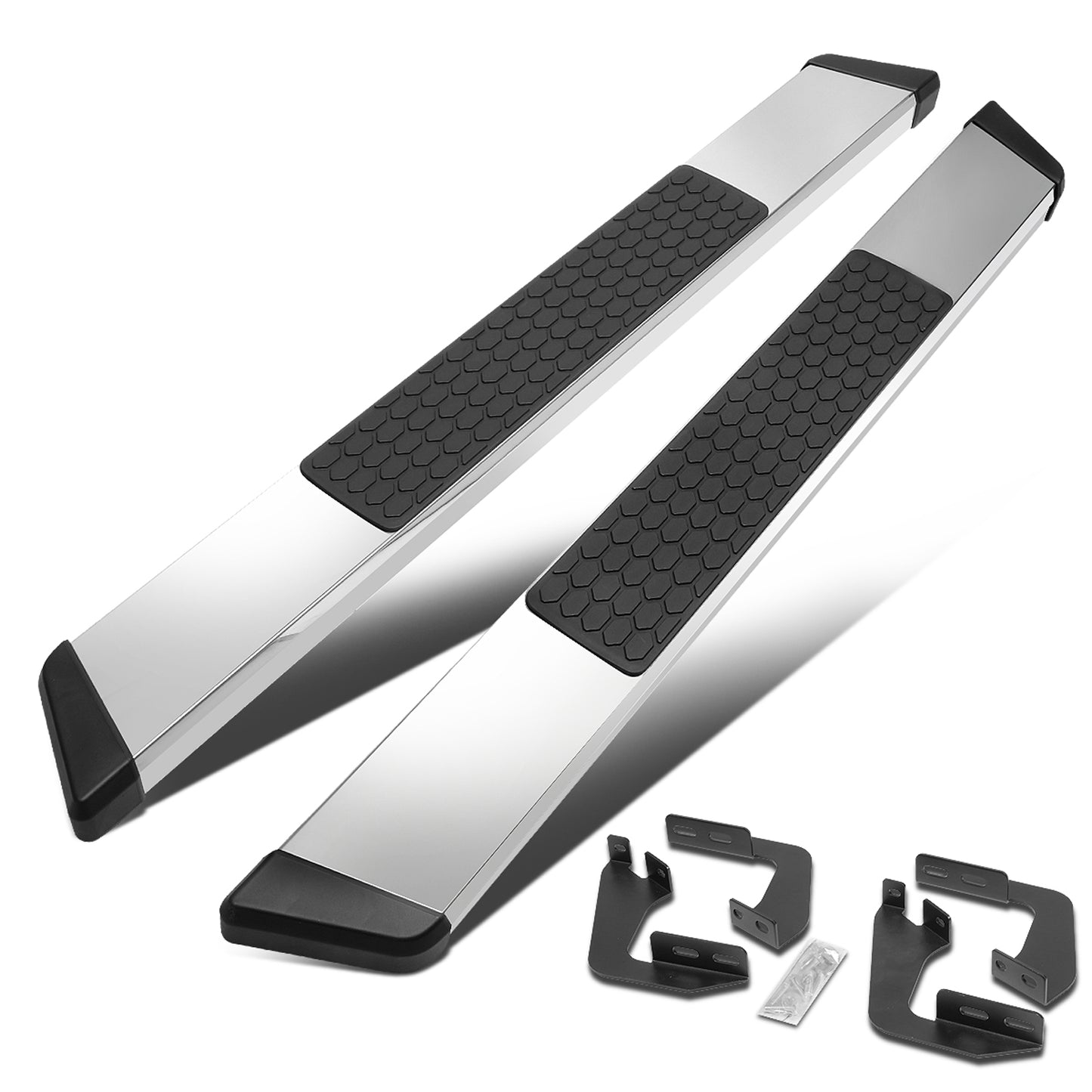 ESTRIBOS 5.5" - HONEYCOMB STEP PAD - 07-21 TOYOTA TUNDRA - STANDARD CAB - CHROME / BLACK