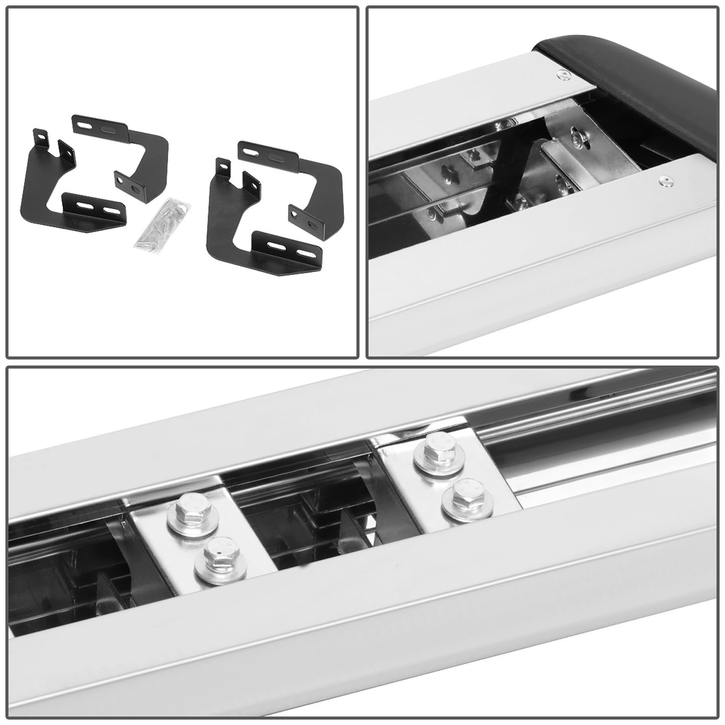 ESTRIBOS 5.5" - HONEYCOMB STEP PAD - 07-21 TOYOTA TUNDRA - STANDARD CAB - CHROME / BLACK