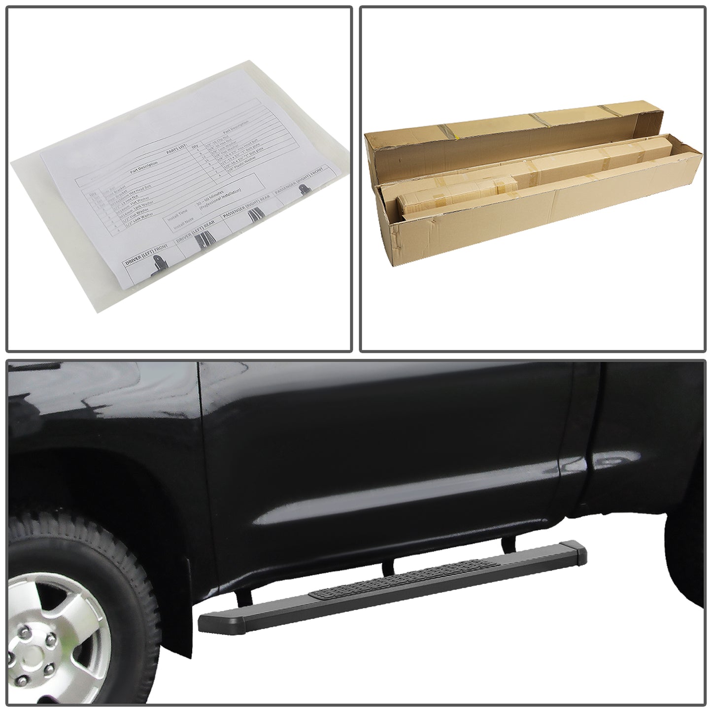 ESTRIBOS 5.5" - HONEYCOMB STEP PAD - 07-21 TOYOTA TUNDRA - STANDARD CAB - BLACK