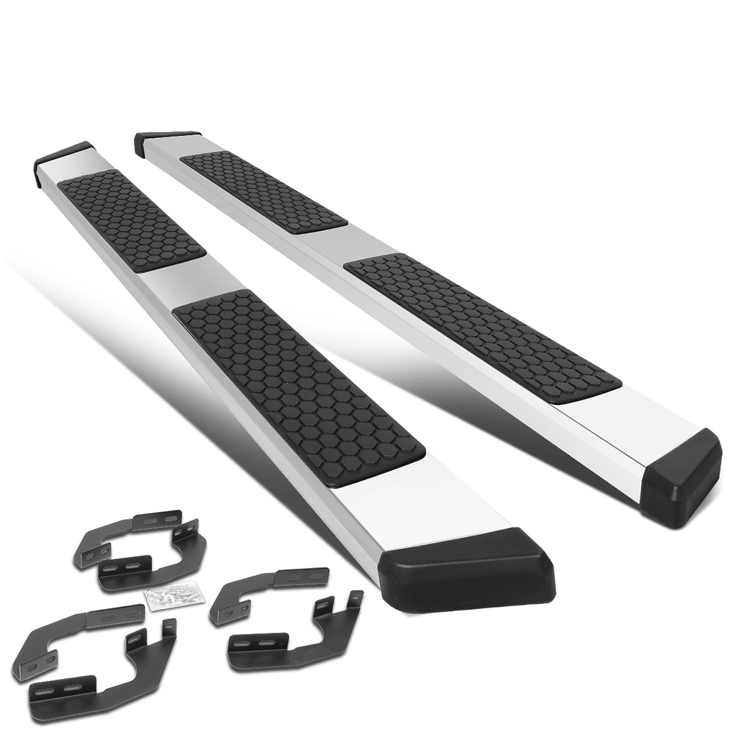 ESTRIBOS 5.5" - HONEYCOMB STEP PAD - 05-21 TOYOTA TACOMA - DOUBLE CAB - CHROME / BLACK