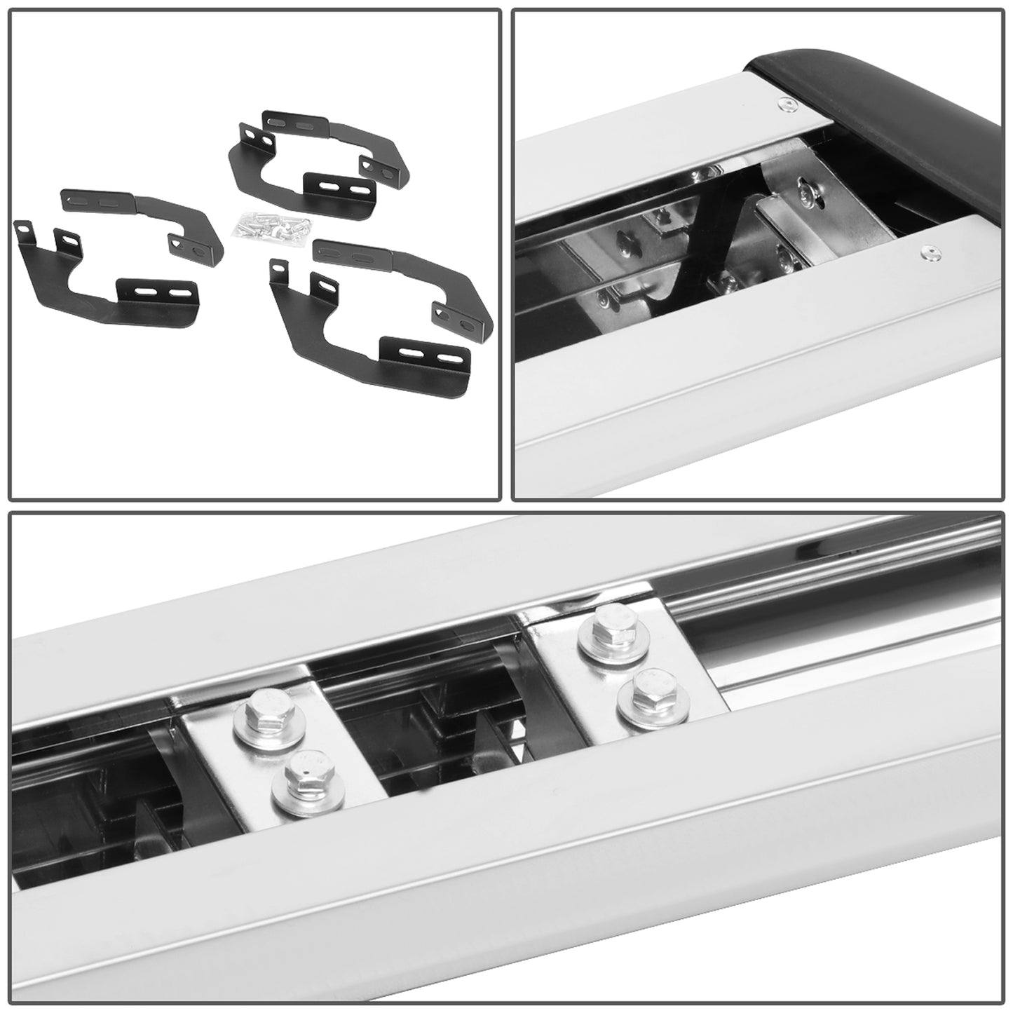 ESTRIBOS 5.5" - HONEYCOMB STEP PAD - 05-21 TOYOTA TACOMA - DOUBLE CAB - CHROME / BLACK