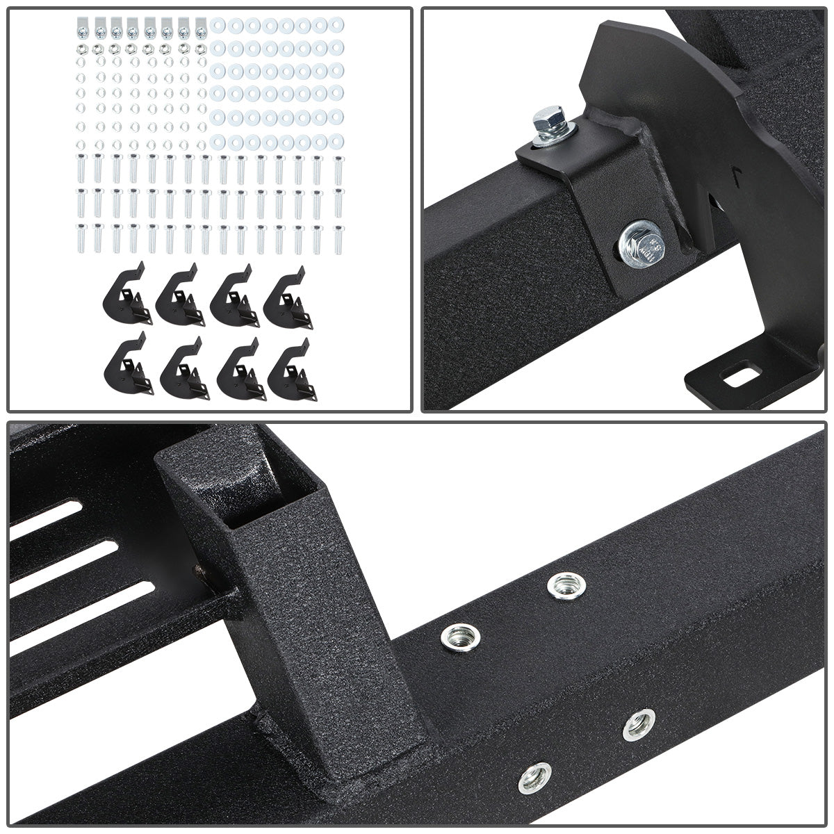 ESTRIBOS 4.75" - CHEVY SILVERADO 1500 CREW CAB 07-18/CHEVY SILVERADO 2500HD 3500HD CREW CAB 07-19/GMC SIERRA 1500 CREW CAB 07-18/GMC SIERRA 2500HD 3500HD CREW CAB 07-19/DOES NOT FIT DIESEL MODELS EQUIPPED WITH DEF TANK - BLACK