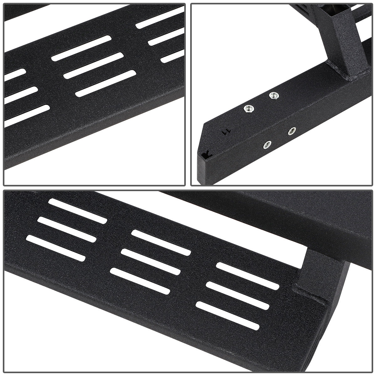 ESTRIBOS 4.75" - CHEVY SILVERADO 1500 CREW CAB 19-22/CHEVY SILVERADO 2500HD 3500HD CREW CAB 20-22/GMC SIERRA 1500 CREW CAB 19-22/GMC SIERRA 2500HD 3500HD CREW CAB 20-22 - EXCLUDES 2019 LD / LIMITED MODELS,INCLUDES DIESEL MODELS - MILD STEEL -  BLACK