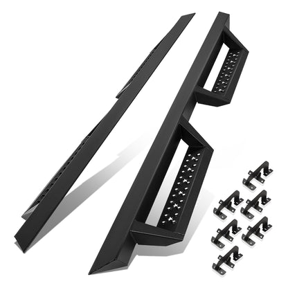 ESTRIBOS 2.75" - 15-22 FORD F-150 SUPER CREW CAB/17-22 FORD F-250 F-350 SUPER DUTY CREW CAB - MILD STEEL - BLACK