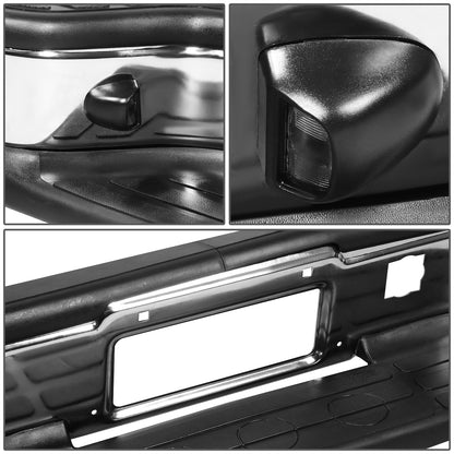 DEFENSA TRASERA 01-07 CHEVY SILVERADO GMC SIERRA 2500HD 3500 CLASSIC - W/O PARKING SENSOR HOLES - W/ LICENSE PLATE LIGHTS - FITS MODELS W/O REAR PARKING SENSORS - CHROME/STEEL