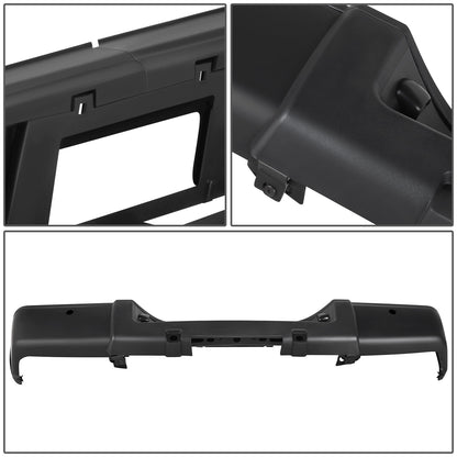 DEFENSA TRASERA 07-13 CHEVY SILVERADO 1500 GMC SIERRA 1500 - W/ PARKING SENSOR HOLES - W/ LICENSE PLATE LIGHTS - FITS MODELS W/ REAR PARKING SENSORS - BLACK/STEEL