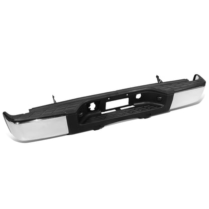 DEFENSA TRASERA 07-13 CHEVY SILVERADO 1500 GMC SIERRA 1500 - W/O PARKING SENSOR HOLES - W/ LICENSE PLATE LIGHTS - CHROME/STEEL