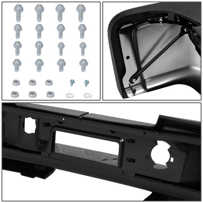 DEFENSA TRASERA 11-14 CHEVROLET SILVERADO 2500 HD / 11-14 CHEVROLET SILVERADO 3500 HD / 11-14 GMC SIERRA 2500 HD / 11-14 GMC SIERRA 3500 HD - WITHOUT REAR PARKING SENSOR HOLES - FITS MODELS WITH SINGLE REAR WHEELS - CHROME