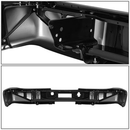 DEFENSA TRASERA 11-14 CHEVROLET SILVERADO 2500 HD / 11-14 CHEVROLET SILVERADO 3500 HD / 11-14 GMC SIERRA 2500 HD / 11-14 GMC SIERRA 3500 HD - WITHOUT REAR PARKING SENSOR HOLES - FITS MODELS WITH SINGLE REAR WHEELS - CHROME
