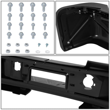 DEFENSA TRASERA 11-14 CHEVROLET SILVERADO 2500 HD / 11-14 CHEVROLET SILVERADO 3500 HD / 11-14 GMC SIERRA 2500 HD / 11-14 GMC SIERRA 3500 HD - WITHOUT REAR PARKING SENSOR HOLES - FITS MODELS WITH SINGLE REAR WHEELS - BLACK