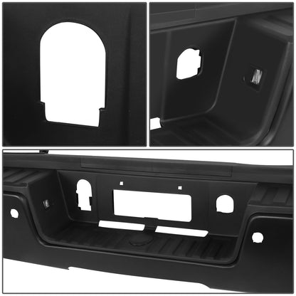 DEFENSA TRASERA 15-19 SILVERADO SIERRA 2500 3500?BLACK WITH SENSOR HOLE?WITHOUT HITCH DRAW BAR?