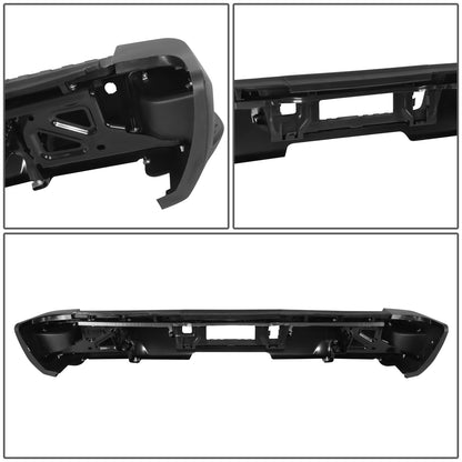 DEFENSA TRASERA 15-19 SILVERADO SIERRA 2500 3500?BLACK WITH SENSOR HOLE?WITHOUT HITCH DRAW BAR?