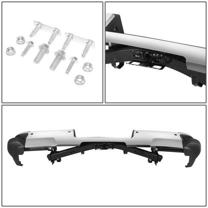 DEFENSA TRASERA 15-19 SILVERADO SIERRA 2500 3500?CHROME WITH SENSOR HOLE?WITH HITCH DRAW BAR?