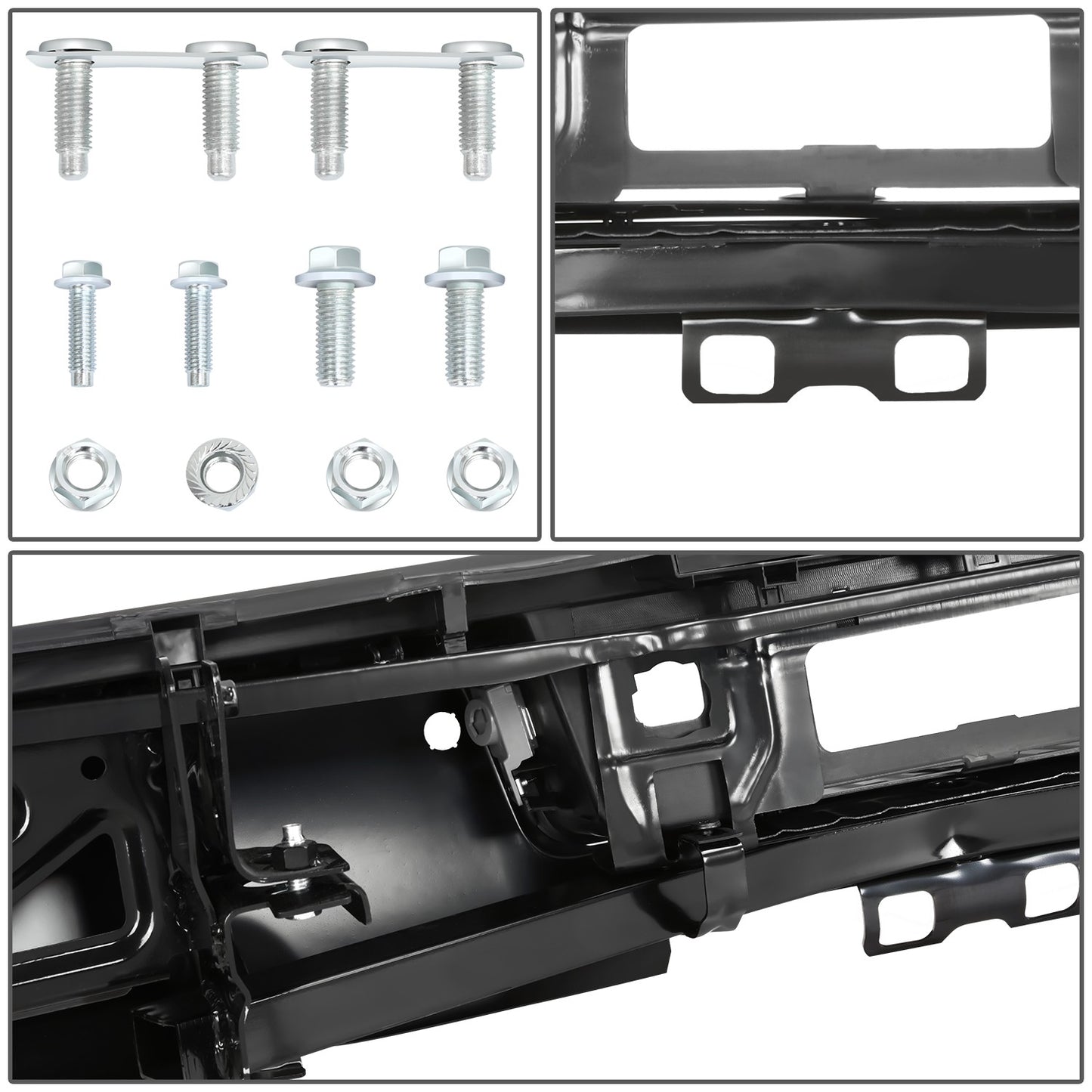 DEFENSA TRASERA 15-19 SILVERADO SIERRA 2500 3500?BLACK WITH SENSOR HOLE?WITH HITCH DRAW BAR?