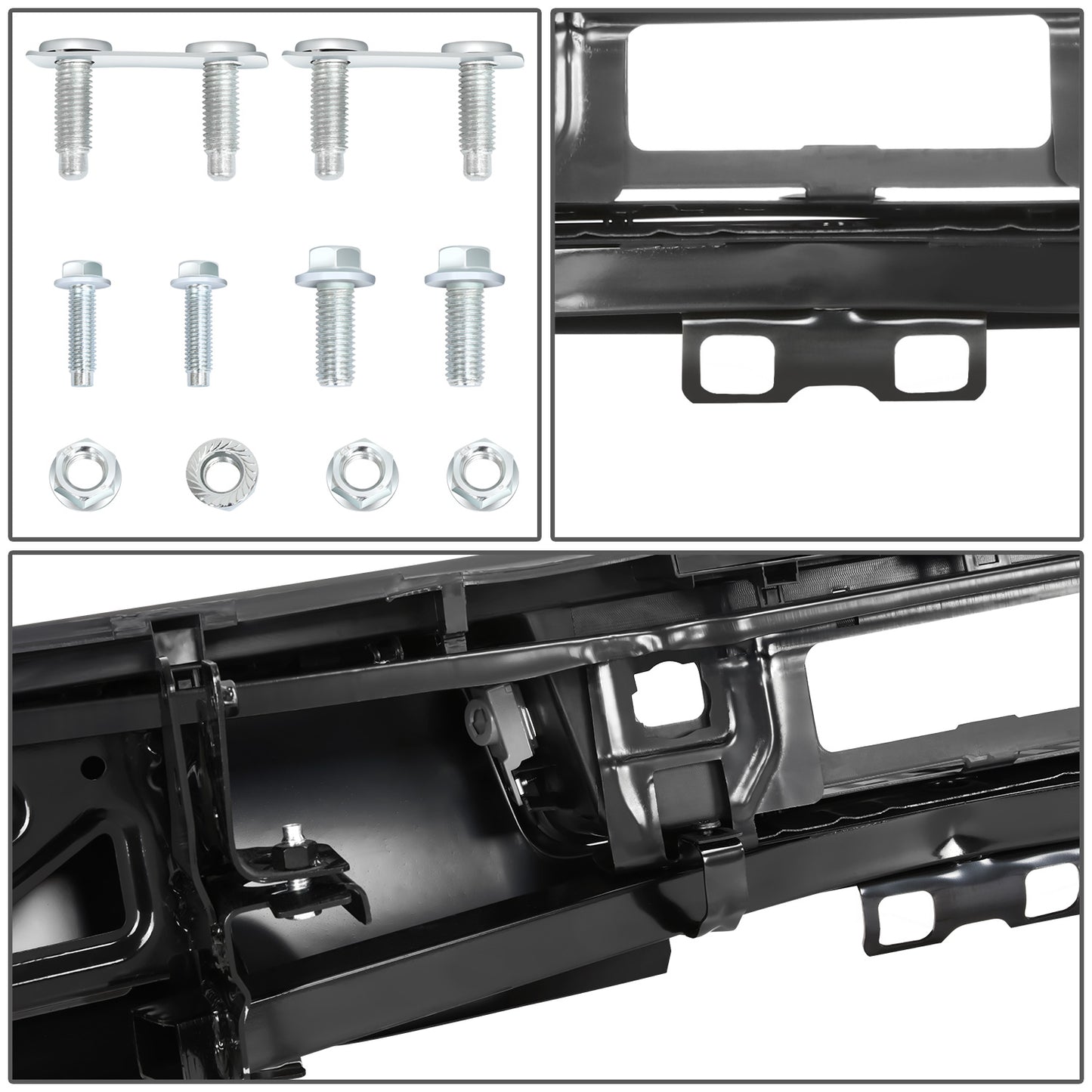 DEFENSA TRASERA 15-19 SILVERADO SIERRA 2500 3500?BLACK WITHOUT SENSOR HOLE?WITH HITCH DRAW BAR?