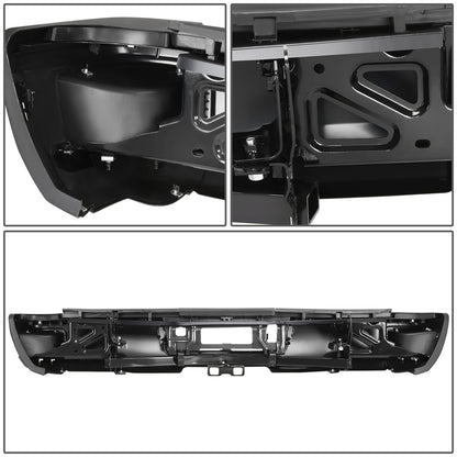 DEFENSA TRASERA 15-19 SILVERADO SIERRA 2500 3500?BLACK WITHOUT SENSOR HOLE?WITH HITCH DRAW BAR?
