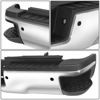 DEFENSA TRASERA 15-19 SILVERADO SIERRA 2500 3500?CHROME WITH SENSOR HOLE?WITHOUT HITCH DRAW BAR??