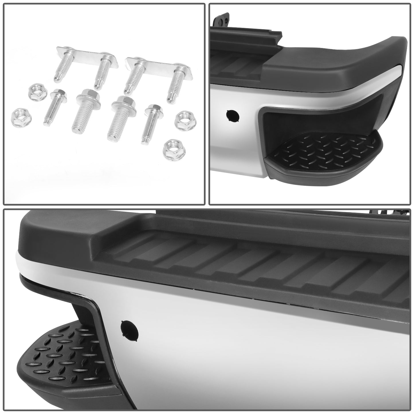 DEFENSA TRASERA 15-19 SILVERADO SIERRA 2500 3500?CHROME WITH SENSOR HOLE?WITHOUT HITCH DRAW BAR??