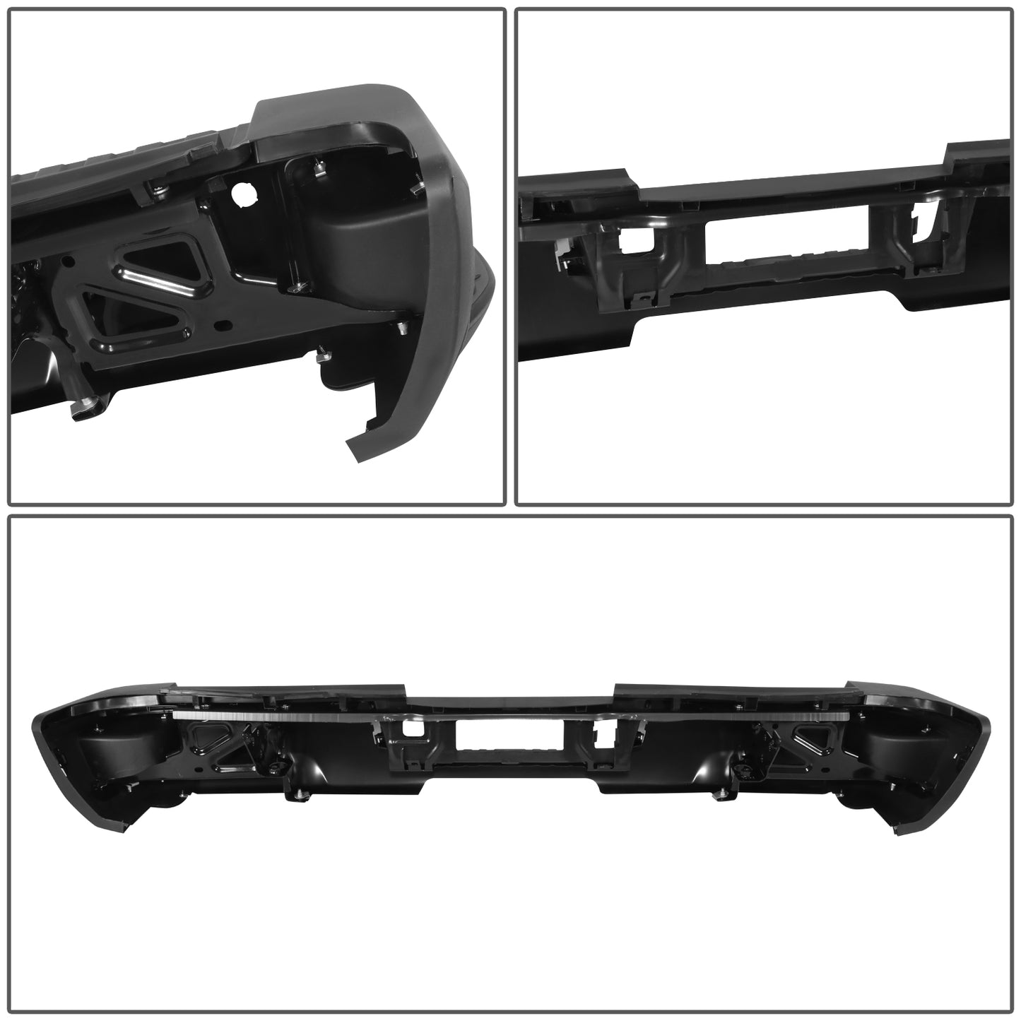 DEFENSA TRASERA 15-19 SILVERADO SIERRA 2500 3500?BLACK WITH SENSOR HOLE?WITHOUT HITCH DRAW BAR?
