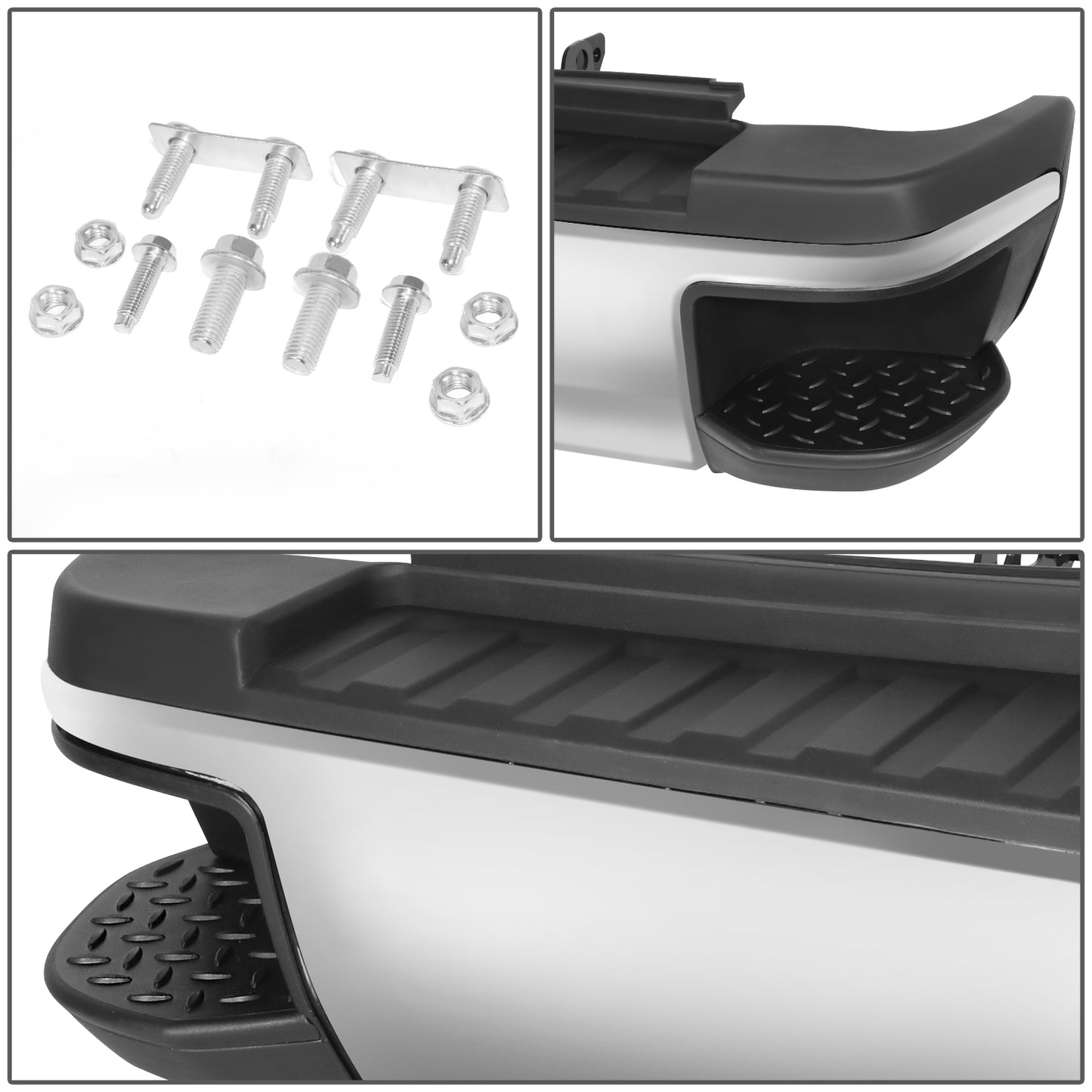 DEFENSA TRASERA 15-19 SILVERADO SIERRA 2500 3500?CHROME WITHOUT SENSOR HOLE?WITHOUT HITCH DRAW BAR?