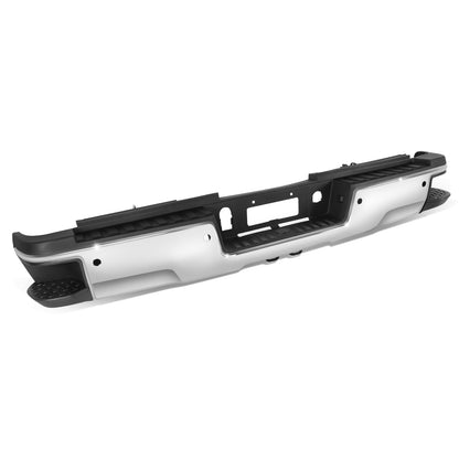 DEFENSA TRASERA 15-19 SILVERADO SIERRA 2500 3500?CHROME WITH SENSOR HOLE?WITH HITCH DRAW BAR?