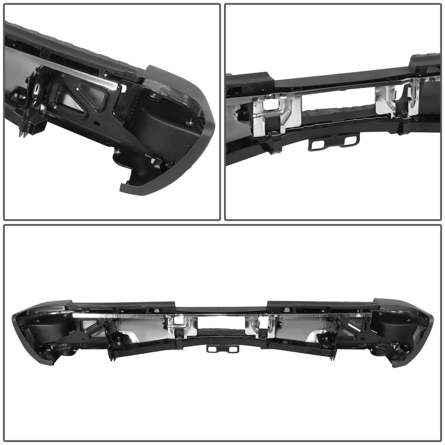 DEFENSA TRASERA 15-19 SILVERADO SIERRA 2500 3500?CHROME WITH SENSOR HOLE?WITH HITCH DRAW BAR?