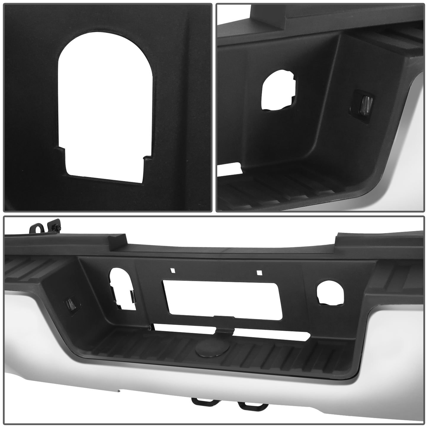 DEFENSA TRASERA 15-19 SILVERADO SIERRA 2500 3500?CHROME WITHOUT SENSOR HOLE?WITH HITCH DRAW BAR?