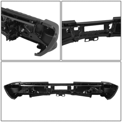 DEFENSA TRASERA 15-19 SILVERADO SIERRA 2500 3500?BLACK WITHOUT SENSOR HOLE?WITH HITCH DRAW BAR?