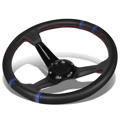 VOLANTE STEERING WHEEL - 350MM - BLUE STRIPE - PVC LEATHER - 6-BOLT