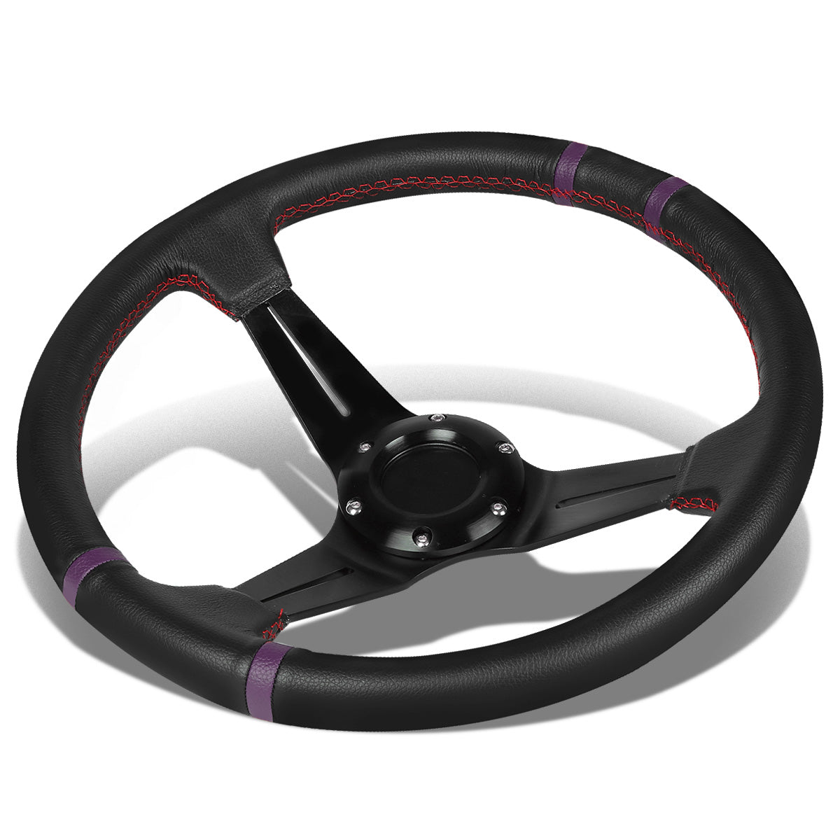 VOLANTE STEERING WHEEL - 350MM - PURPLE STRIPE - PVC LEATHER - 6-BOLT