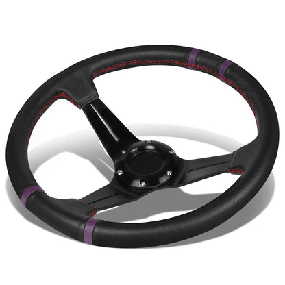 VOLANTE STEERING WHEEL - 350MM - PURPLE STRIPE - PVC LEATHER - 6-BOLT