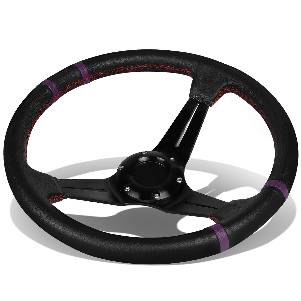 VOLANTE STEERING WHEEL - 350MM - PURPLE STRIPE - PVC LEATHER - 6-BOLT