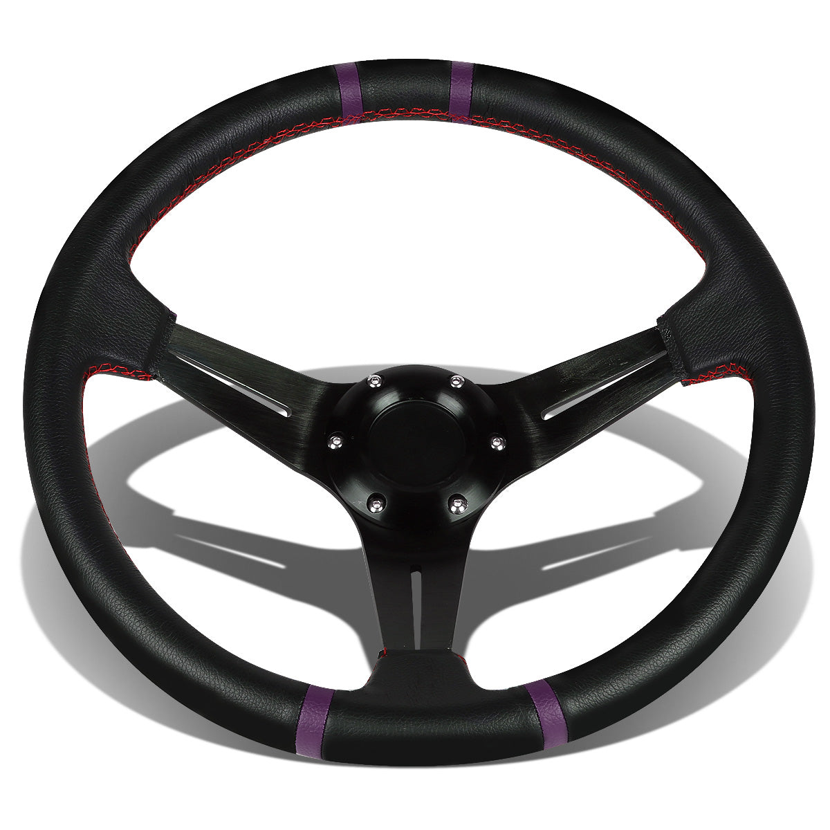 VOLANTE STEERING WHEEL - 350MM - PURPLE STRIPE - PVC LEATHER - 6-BOLT