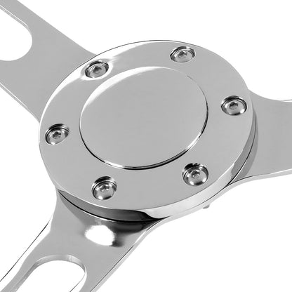 VOLANTE STEERING WHEEL - 2"DEEP DISH - 3-SPOKE WITH OVAL CUTOUT STYLE - 15" DARK WOOD GRAIN - VINTAGE STYLE - VEHICLES WITH AFTERMARKET 6-BOLT X 70MM PATTERN STEERING WHEEL HUBS