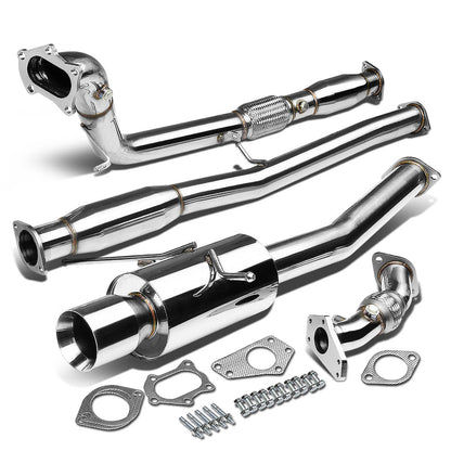TURBO EXHAUST CATBACK EXHAUST - STAINLESS STEEL - ROLLED TIP - 02-07 SUBARU WRX / STI