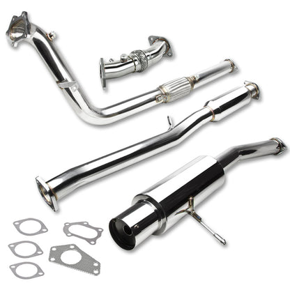 TURBO EXHAUST TURBOBACK EXHAUST - 3" - 02-07 SUBARU WRX STI - ROUND CANISTER