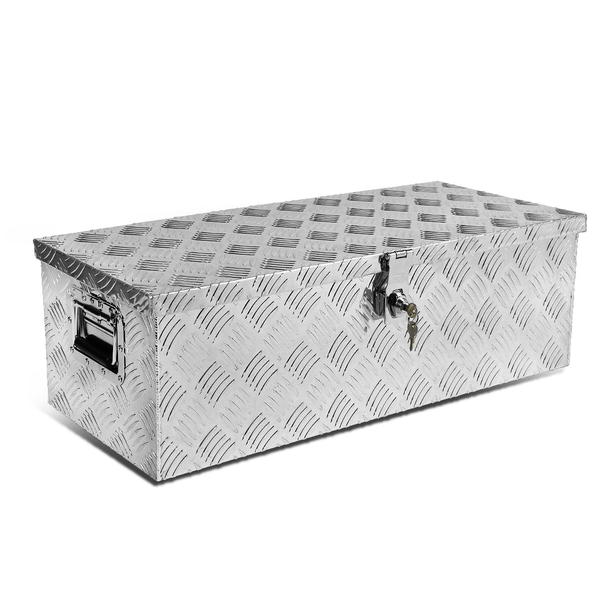 CAJA DE HERRAMIENTAS UNIVERSAL - TRUCK / TRAILER - W/ LOCK & KEY - ALUMINUM - 30" X 13" X 10" - SILVER