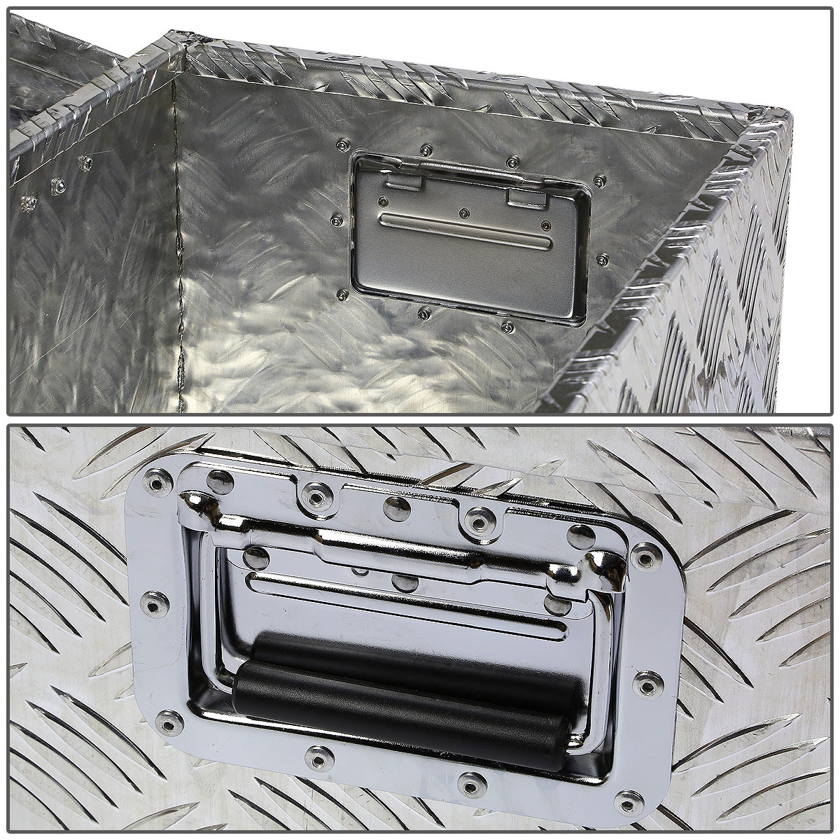 CAJA DE HERRAMIENTAS UNIVERSAL - TRUCK / TRAILER - W/ LOCK & KEY - ALUMINUM - 39" X 13" X 10" - SILVER