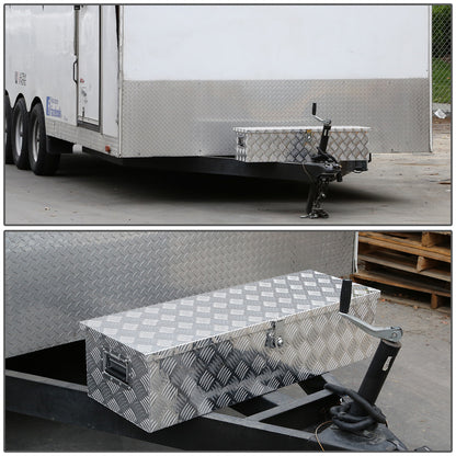 CAJA DE HERRAMIENTAS UNIVERSAL - TRUCK / TRAILER - W/ LOCK & KEY - ALUMINUM - 39" X 13" X 10" - SILVER