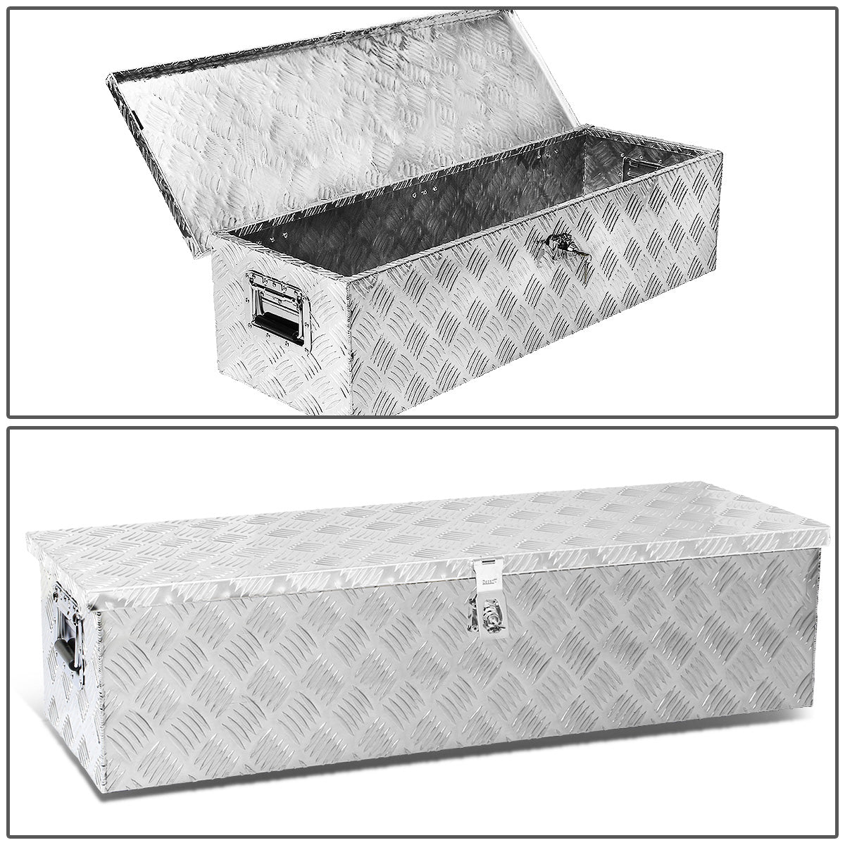 CAJA DE HERRAMIENTAS UNIVERSAL - TRUCK / TRAILER - W/ LOCK & KEY - ALUMINUM - 50" X 13" X 10" - SILVER